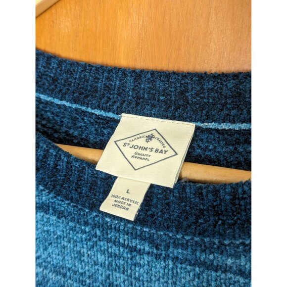 NWT St. John's Bay Teal Blue Bell Sleeve Sweater Large - Picture 2 of 9